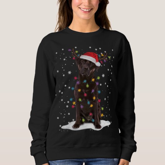 Chocolade Lab Labrador-kerstboom Light Pajama Trui (Voorkant)