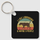 Chocolade Lab Labrador Moeder Vader en Kinderen Ik Sleutelhanger (Voorkant)
