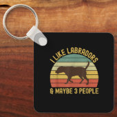 Chocolade Lab Labrador Moeder Vader en Kinderen Ik Sleutelhanger (Voorkant)