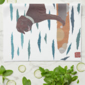 Chocolade Lab, labrador Retriever, Beach Dog Theedoek (Gevouwen)