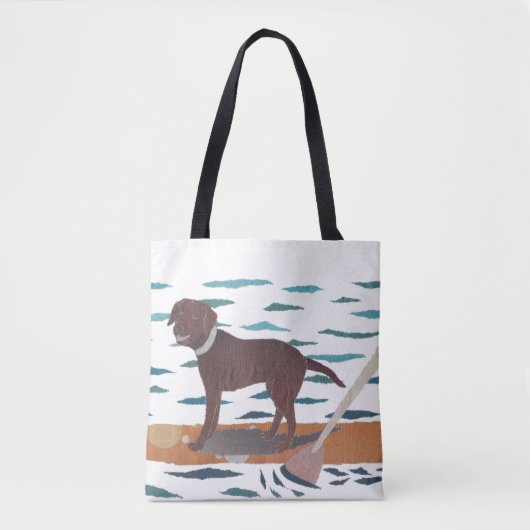 Chocolade Lab, labrador Retriever, Beach Dog Tote Bag (Voorkant)