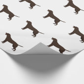 Chocolade Lab - Labrador Retriever Breed Silhouett Cadeaupapier (Hoek)