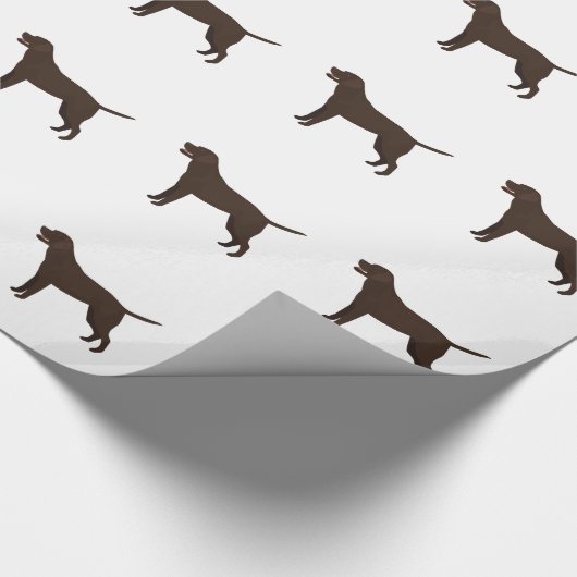 Chocolade Lab - Labrador Retriever Breed Silhouett Cadeaupapier (Hoek)