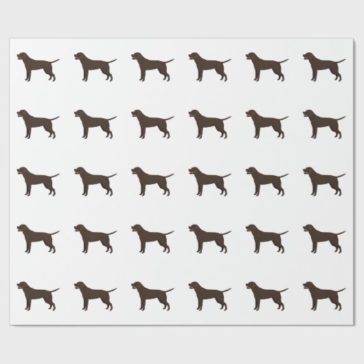 Chocolade Lab - Labrador Retriever Breed Silhouett Cadeaupapier (Vlak)