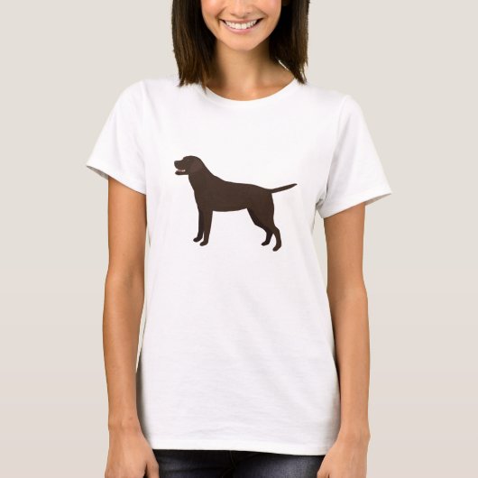 Chocolade Lab - Labrador Retriever Breed Silhouett T-shirt (Voorkant)