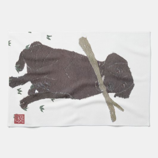 Chocolade Lab, labrador Retriever, bruin Theedoek (Horizontaal)