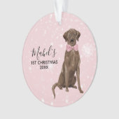 Chocolade Lab Labrador Retriever Holiday Kerstmis Ornament (voorkant)