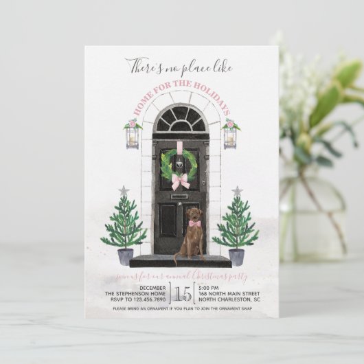 Chocolade Lab Labrador Retriever Kofficeestfeestje Kaart (Staand voorkant)