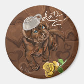 Chocolade Lab Latte Magneet (Voorkant)