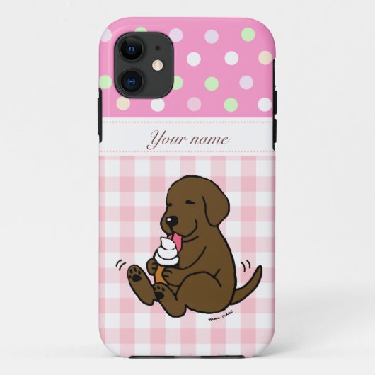 Chocolade Lab Lick Ice Cream Cartoon Case-Mate iPhone Case (Achterkant)