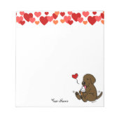 Chocolade Lab Lick Ice Cream Cartoon Notitieblok (Voorkant)