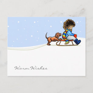 Chocolade Lab Little Helper Winter Custom Text Briefkaart