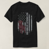 Chocolade Lab mam American Flag Brown Labrador Ret T-shirt (Design voorkant)