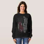 Chocolade Lab mam American Flag Brown Labrador Ret Trui (Voorkant volledig)