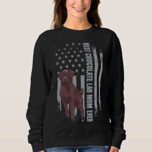 Chocolade Lab mam American Flag Brown Labrador Ret Trui