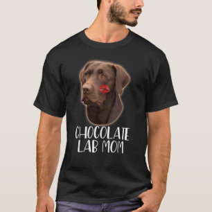 Chocolade Lab mam Chocolade Labrador lipstick aan T-shirt