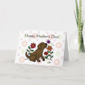 Chocolade Lab Mam & Groene Bloemen Kaart (Voorkant)