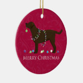 Chocolade Lab Merry-kerstdesign Keramisch Ornament (Rechts)
