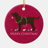 Chocolade Lab Merry-kerstdesign Keramisch Ornament (Voorkant)