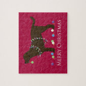 Chocolade Lab Merry-kerstdesign Legpuzzel (Verticaal)