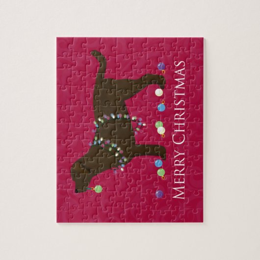 Chocolade Lab Merry-kerstdesign Legpuzzel (Verticaal)