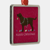Chocolade Lab Merry-kerstdesign Metalen Ornament (Rechts)