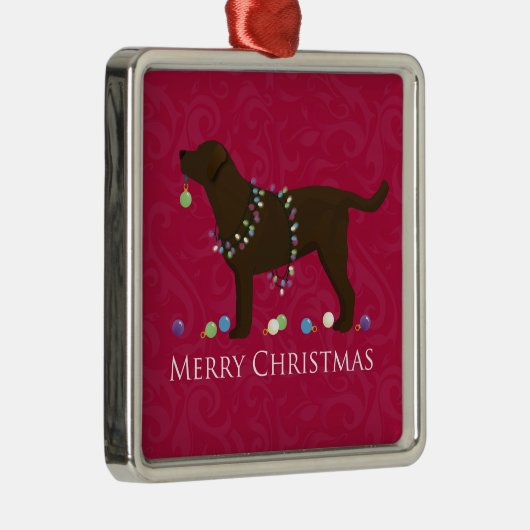 Chocolade Lab Merry-kerstdesign Metalen Ornament (Rechts)