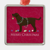 Chocolade Lab Merry-kerstdesign Metalen Ornament (Voorkant)