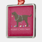 Chocolade Lab Merry-kerstdesign Metalen Ornament (Links)