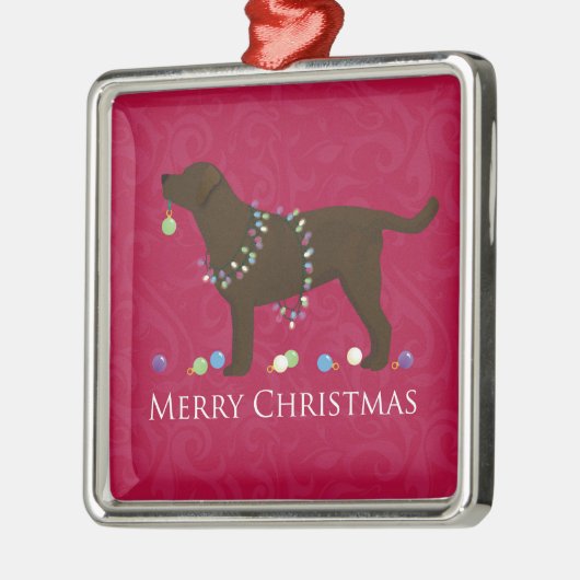 Chocolade Lab Merry-kerstdesign Metalen Ornament (Links)