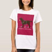 Chocolade Lab Merry-kerstdesign T-shirt (Voorkant)