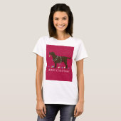 Chocolade Lab Merry-kerstdesign T-shirt (Voorkant volledig)