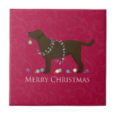 Chocolade Lab Merry-kerstdesign Tegeltje (Voorkant)