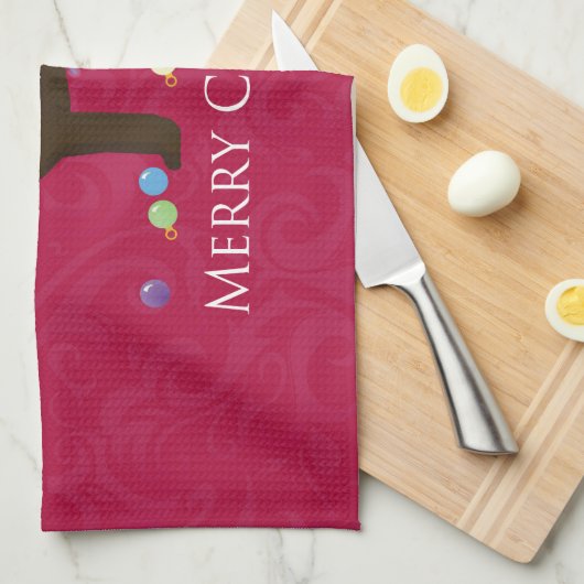 Chocolade Lab Merry-kerstdesign Theedoek (Quarter Fold)