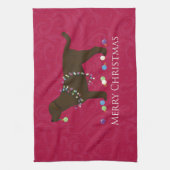 Chocolade Lab Merry-kerstdesign Theedoek (Verticaal)