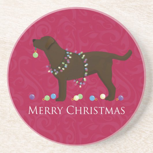 Chocolade Lab Merry-kerstdesign Zandsteen Onderzetter (Voorkant)