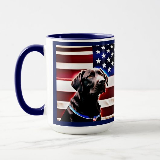 Chocolade Lab met Amerikaans vlagpatriottisch Mok (Links)