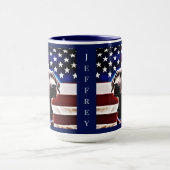 Chocolade Lab met Amerikaans vlagpatriottisch Mok (Midden)