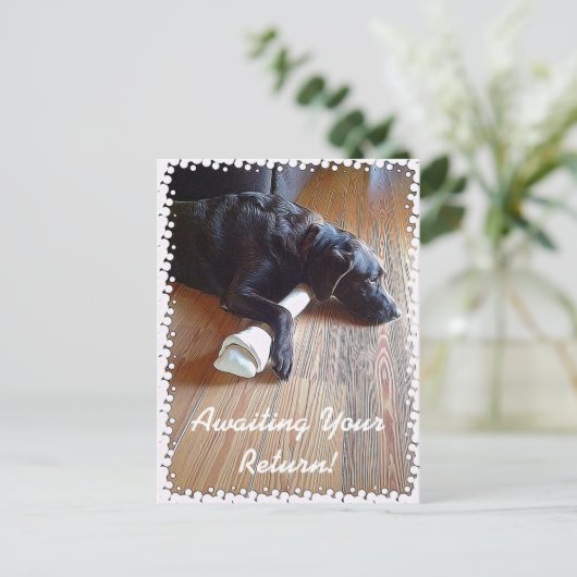 Chocolade Lab met beenfoto Briefkaart (Staand voorkant)