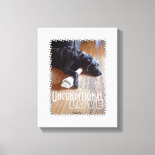 Chocolade Lab met beenfoto Canvas Afdruk (Voorkant)