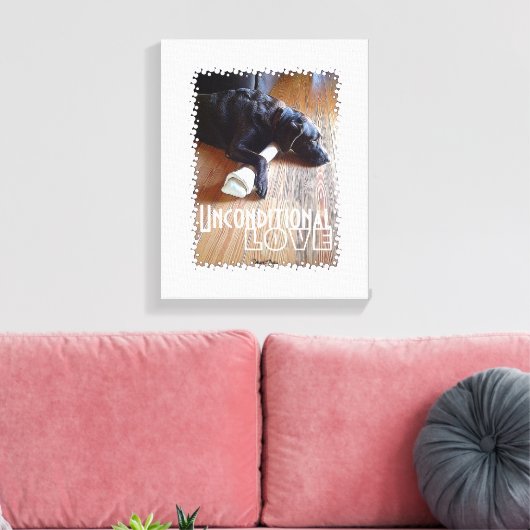 Chocolade Lab met beenfoto Canvas Afdruk (Insitu (Woonkamer))