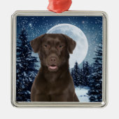 Chocolade Lab Metalen Ornament (Voorkant)