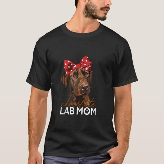 Chocolade Lab Moeder Bruin Labrador Retriever Moed T-shirt (Voorkant)
