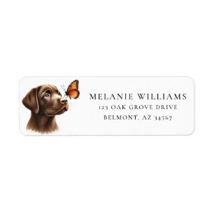 Chocolade Lab Monarch Vlinder Retouradres Etiket