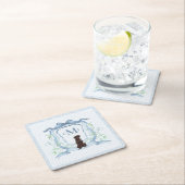 Chocolade Lab Monogram Grandmillennial Kartonnen Onderzetters (Insitu)