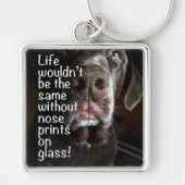 Chocolade Lab Nose Sluiten Foto Sleutelhanger (Voorkant)