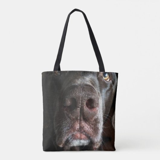 Chocolade Lab Nose Sluiten Foto Tote Bag (Achterkant)