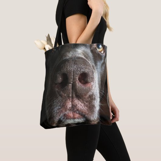 Chocolade Lab Nose Sluiten Foto Tote Bag (Dichtbij)