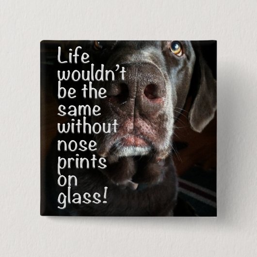 Chocolade Lab Nose Sluiten Foto Vierkante Button 5,1 Cm (Voorkant)