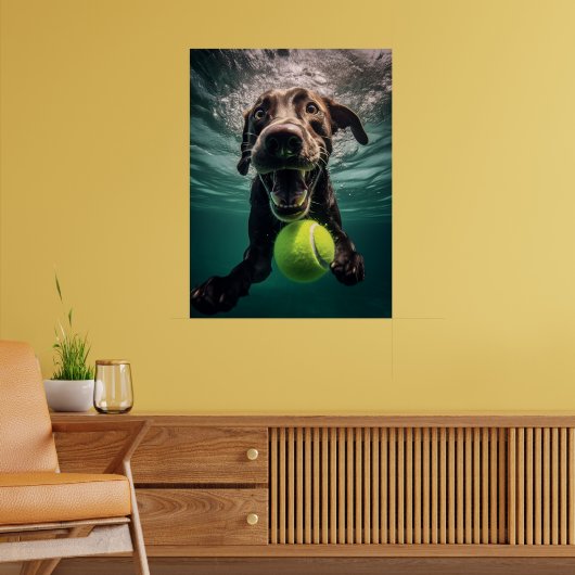 Chocolade Lab onderwater duiken Poster (Woonkamer 2)